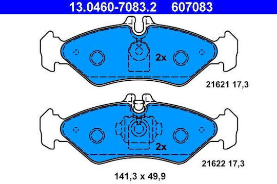 Brake Pads Mercedes-benz Sprinter 2-t Bus 901 902 Ate 13046070832