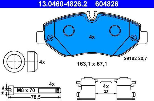 Brake Pads Mercedes-benz Sprinter 3 5-t Bus 906 Ate 13046048262