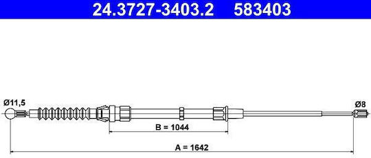 Handbremsseil Audi A1 8x1 8xk 8xf Ate 24372734032
