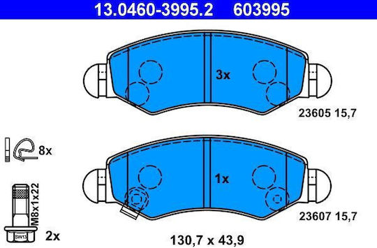 Bremsbeläge Opel Agila A H00 Ate 13046039952