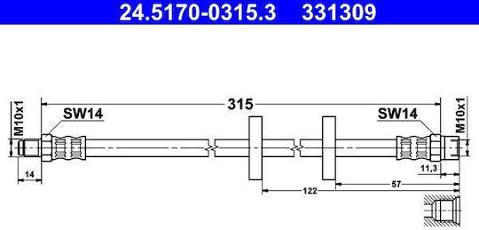 Furtun de frână Seat Toledo I 1l Ate 24517003153