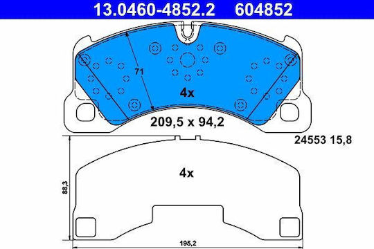 Bremsbeläge Vw Touareg 7la 7l6 7l7 Ate 13046048522