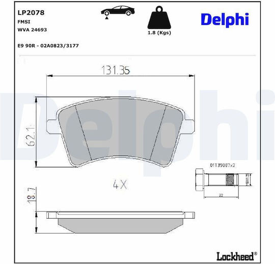 Delphi Σετ Τακάκια Πίσω