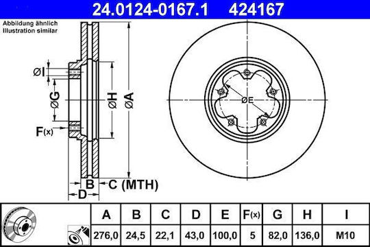 Bremsscheibe Ford Transit Bus Fd Fb Fs Fz Fc Ate 24012401671