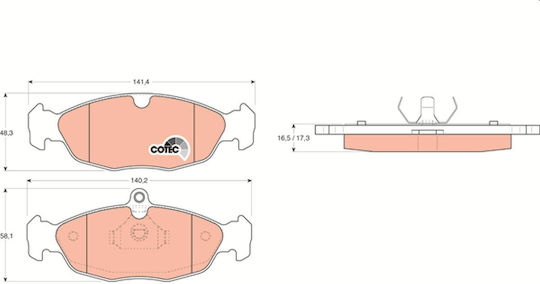 TRW Brake Pad Front for Daewoo Lanos / Nexia Opel Astra / Combo / Corsa / Kadett / Tigra / Vectra