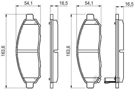 Bosch Σετ Τακάκια Εμπρός 2τμχ για Nissan Evalia / Leaf / NP300 / NV200 / Navara / Pathfinder