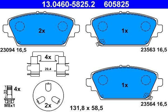 Ate Plăcuță de frână Față 4buc pentru Honda Conformitate Nissan Almera Tino / Primera