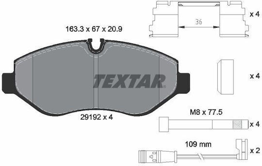 Textar Спирачна накладка Предни 4бр за Mercedes-Benz Sprinter Volkswagen Поло