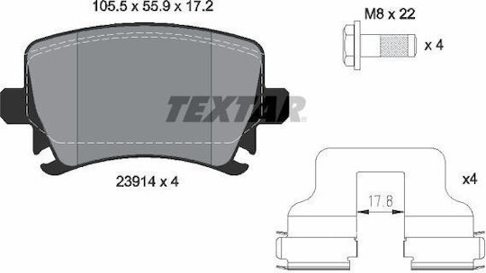 Textar Brake Pad Rear 4pcs for Audi A3 Citroen C6 Seat Altea