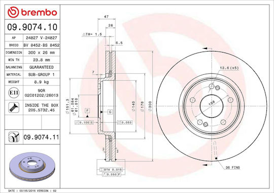 Renault Laguna Ii Grandtour Kg0 1 Brembo 09907411 Brake Disc