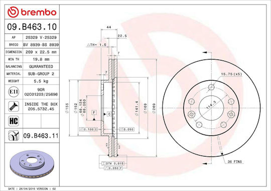 Дискови спирачки Brembo за Dacia Duster 09b46310