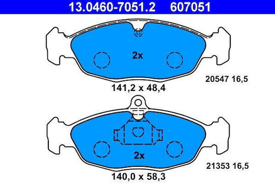 Ate Plăcuță de frână Față 4buc pentru Daewoo Magazin online Lanos / Nexia Opel Astra / Corsa / Tigra / Vectra