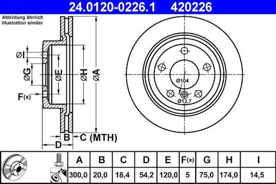 Диск за спирачки Bmw Z4 E89 Ate 24012002261