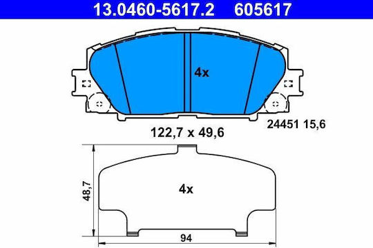 Toyota Prius Zvw3 Ate 13046056172 Brake Pads