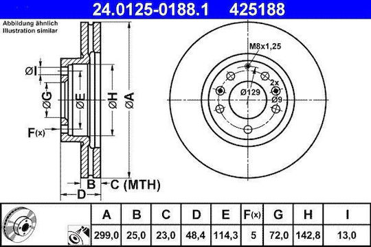 Mazda 6 Gh Bremsscheibe Ate 24012501881
