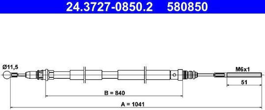 Кабел за ръчна спирачка Citroen C8 Ea Eb Ate 24372708502