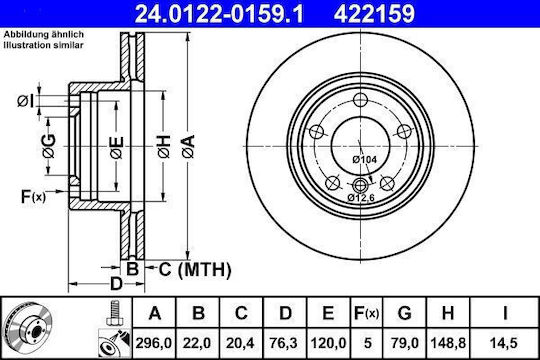 Bmw 5 E39 Ate Bremsscheibe 24012201591