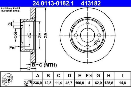 Skoda Felicia I 6u1 Brake Disc Ate 24011301821