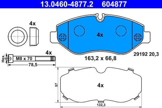 Plăcuțe de frână Mercedes-benz Sprinter 3 5-t Bus 906 Ate 13046048772