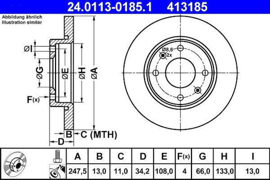 Citroen Xsara N1 Brake Disc Ate 24011301851