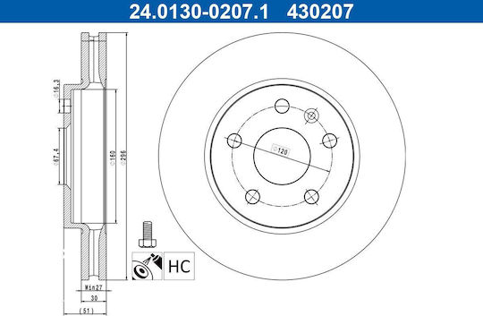 Bremsscheibe Chevrolet Malibu V300 Ate 24013002071