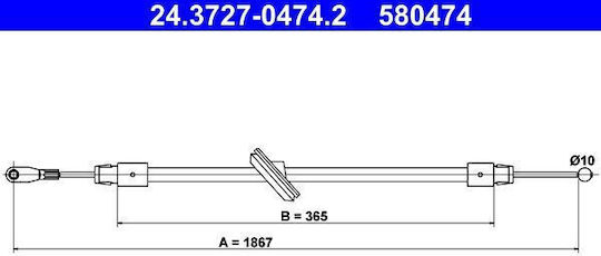 Handbrake Cable Mercedes-benz Sprinter 5-t Body 906 Ate 24372704742