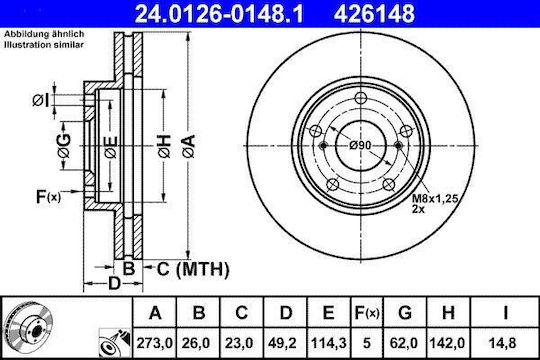 Toyota Auris Nre15 Zze15 Ade15 Zre15 Nde15 Ate 24012601481 Brake Disc