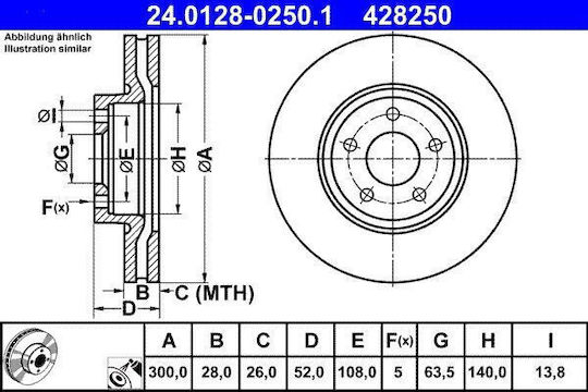 Disc de frână Ford Mondeo IV BA7 ATE 24012802501