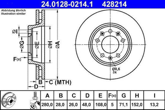 Disc de frână Citroen Jumpy Ate 24012802141