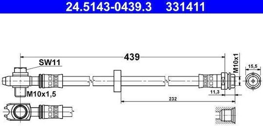 Спирачен маркуч Audi A3 8l1 Ate 24514304393