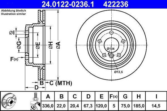 Bmw 3 E90 Ate Brake Disc 24012202361