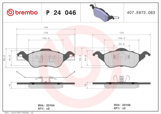 Placute de frana Ford Focus Daw Dbw Brembo P24046