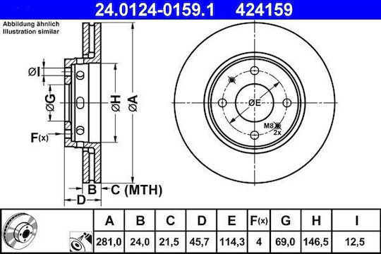 Mitsubishi Carisma Da Brake Disc Ate 24012401591