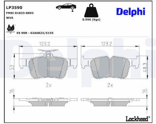 Delphi Σετ Τακάκια για Bentley Continental