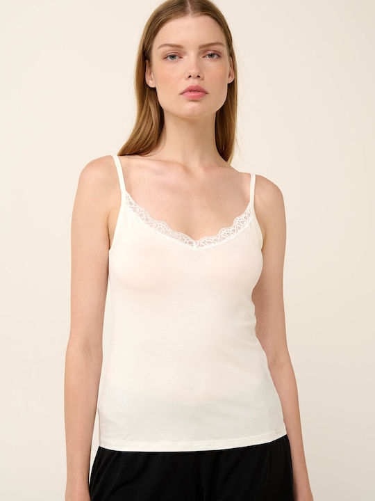 Women's T-Shirt with Spaghetti Strap White