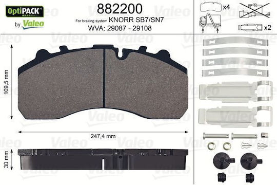 Valeo Σετ Τακάκια Πίσω για Mercedes-Benz C Class