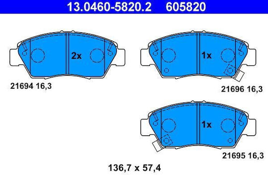 Bremsbeläge Honda Civic V Hatchback EG ATE 13046058202