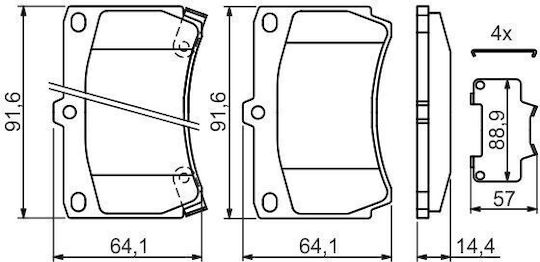 Bosch Σετ Τακάκια Εμπρός 4τμχ για Kia Rio Mazda 323