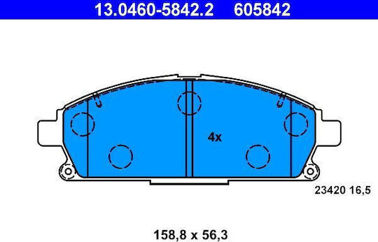 Brake Pads Nissan X-trail T30 Ate 13046058422
