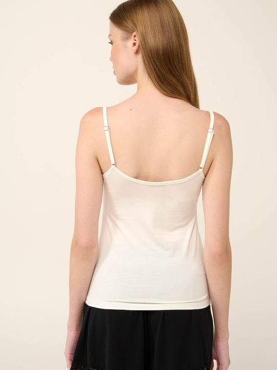 Women's T-Shirt with Spaghetti Strap White