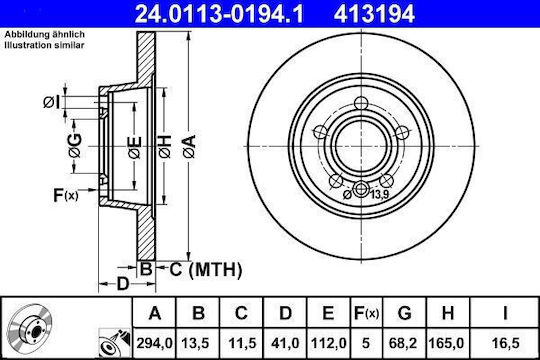 Disc de frână Ford Galaxy Wgr Ate 24011301941