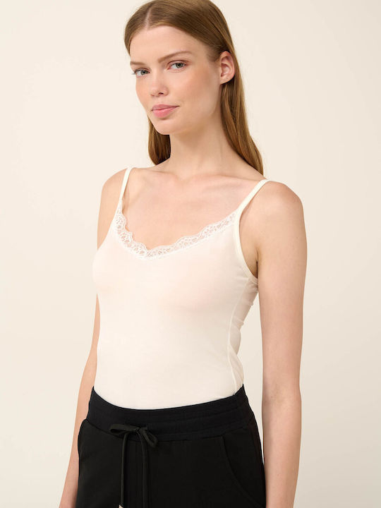 Women's T-Shirt with Spaghetti Strap White