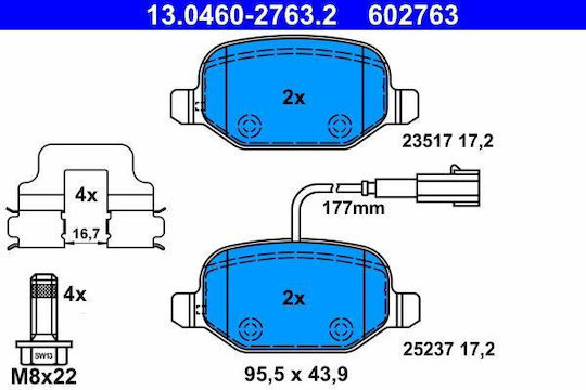 Brake Pads Alfa Romeo Mito 955 Ate 13046027632