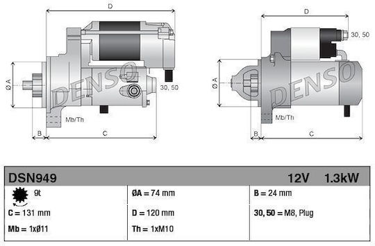 Electromotor Toyota Auris Nre15 Zze15 Ade15 Zre15 Nde15 Denso Dsn949