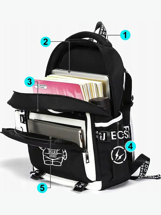 Schulranzen Rucksack Schwarz 35Liter