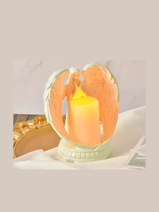Crăciun Lumânare Alb Baterie 16x14cm.