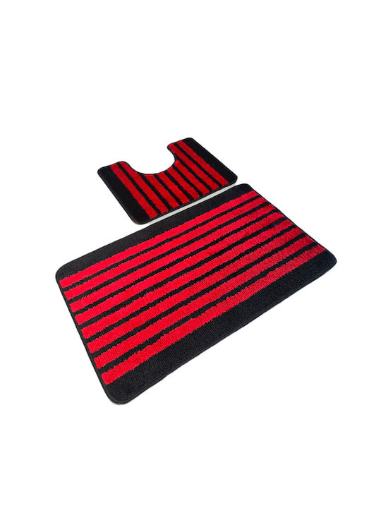 Kotonia Home Antiderapant Set Covorașe de Baie Roșu 50x80buc 2buc