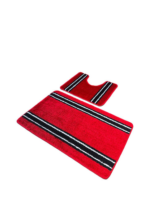 Kotonia Home Antiderapant Set Covorașe de Baie Roșu 50x80buc 2buc