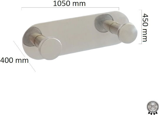 Άγκιστρο Μπάνιου Διπλό με Αυτοκόλλητο 14.5x4.5cm Inox Ασημί Άγκιστρο Μπάνιου Διπλό με Αυτοκόλλητο 14.5x4.5cm Inox Ασημί