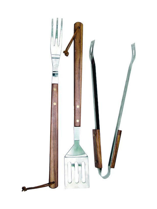 Master Grill & Party Set of 3 BBQ Tools with Carving Fork, Spatula, and Tongs MG109